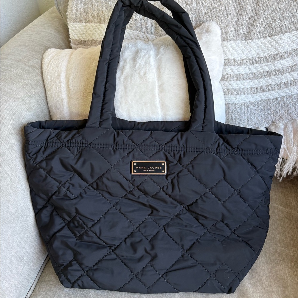 Marc Jacobs Black Quilted Nylon Tote Bag